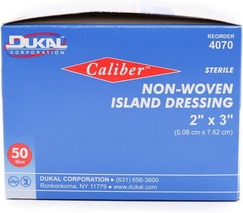 Dukal White Nonwoven Island Dressing Sterile 2 x 3 50 per Box...