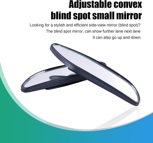 2 PCS Car Rearview Blind Spot Mirror, 5" x 1.18" Rectangular Adjustable Convex Wide-angle Mirror, Reversing Auxiliary Mirror, Universal for Cars E...