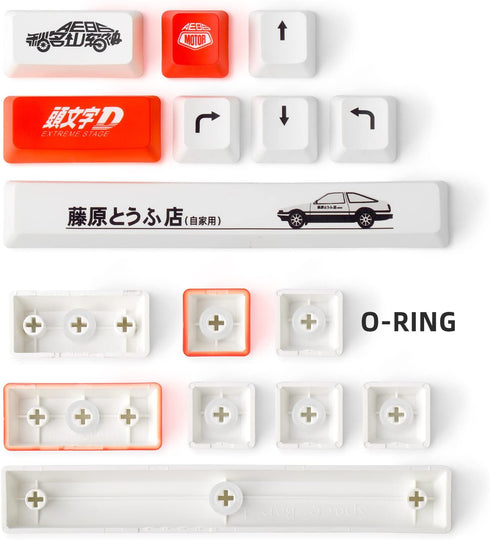 YIMAGUJRX RUNJRX Initial D Keycaps,Custom Enter Key Cap,PBT 5-Side Dye-Subbed, Custom Function 8 Key for Mechanical Gaming Keyboards?OEM Height?...