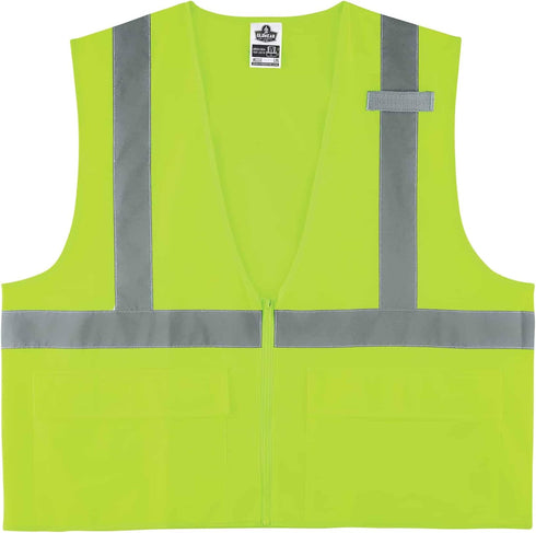 Ergodyne Unisex - Class 2 Standard Solid Vest Zipper, Zippered Lime, XX-Large-3X-Large US...