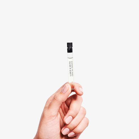 Lake & Skye Côte Du Paradis Eau de Parfum Sample Vial - Vegan, Cruelty Free, Synthetic Free .04 fl oz (1.2 ml) -Warm and Woody Gourmand Fragrance ...