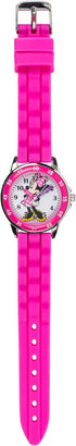 Minnie Mouse Kids' Analog Watch by Accutime - Pink Bezel, Strap & Dial, Time-Teacher Model MN1157...