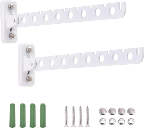 Wall Mount Clothes Hanger Stainless Steels Laundry Hanger Dryer Rack White Retractable Clothes Rack Wall Hangers for Clothes Closet Wall Mounted C...