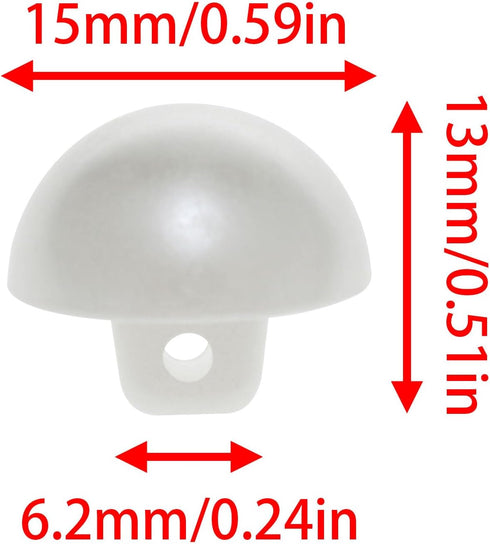 Plastic ABS Mushroom Half Dome Button Buttons 15mm Pearl White Suitable for Sewing Garments Sweaters Windbreakers and Other Decorative Buttons -30...