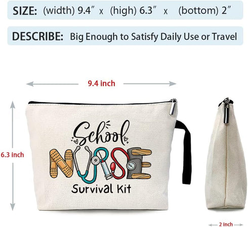 School Nurse Survival Kit Cosmetic Bag?school nurse Practitioner Supplies?Gifts for school nurse Practitioners?school nurse Graduation Gift?Nurse ...
