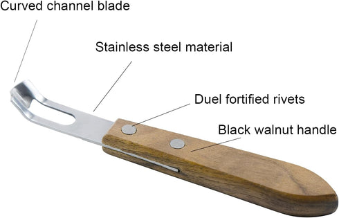 Channel Knife, Lemon Peeler Zester Tool, Wood & Stainless Steel Peeler, Ultra Sharp Lemon Rind Twist Peeler Tool, Kitchen Tool for Lemon Orange Ci...