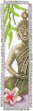 Vervaco Cross Stitch Bookmark Kit Pebbles and Petals 2.4" x 8"...