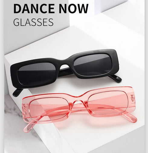 Retro Rectangle Sunglasses for Women Men Small Square Frame Trendy Y2K 90’s Black Sunglasses...