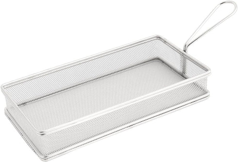 uxcell Stainless Steel Rectangle Mesh Basket Strainer Chips Fries Basket Silver Tone...