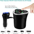 3 Socket Cigarette Lighter Splitter Power Adapter + 3 USB Car Charger 120W 12V/24V DC Outlet with Volt Meter, On/Off Switch for Cell Phone GPS Das...