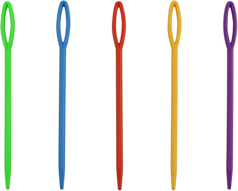 Tegg Plastic Lacing Needles 50 PCS 3-1/2Inch Safety Large Eye Plastic Lacing Needles for Sewing Handmade Crafts......