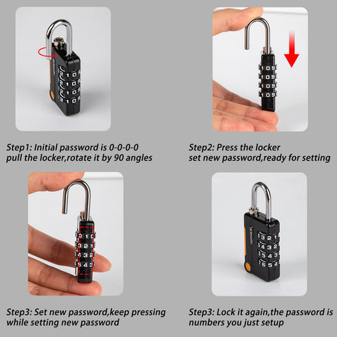 Lock Spring Steel Wire 4 Digits Combination Mini size Padlock Gym Luggage Case Box Door Bicycle Drawer Lock Waterproof Outdoor Heavy Duty Alloyed ...