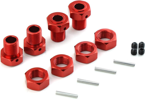 17mm Wheel Hex 5mm Extended and 17mm Wheel Nut Aluminum Alloy for ARRMA Kraton 6S Outcast 6S Notorious 6S Talion 6S Upgrades Parts (Red)...