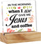 in the Morning When I Rise Give Me Jesus and Coffee Desk Decor Acrylic Desk Sign Kitchen Coffee Bar Acrylic Plaque Home Office Desk Shelf Decorati...