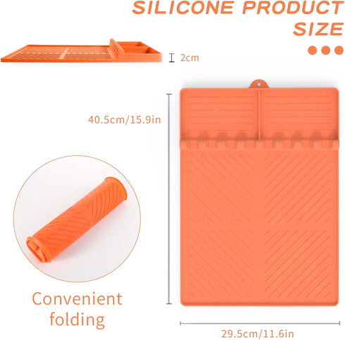 Blackstone Griddle Accessories, Silicone Mat for Blackstone Griddle, Silicone Griddle Mat with Drip Pad, Grill BBQ Caddy Utensils Holder for Kitch...