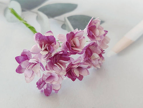 Gypsophila Flower Mulberry Paper Artificial Flowers Wedding Party Decoration DIY Home Decor Craft Cards Supplies Scrapbooking Embellishment (Purpl...