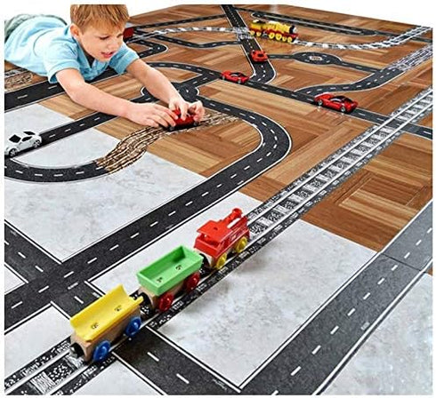 Play Tape Black Road - EKIND 2" Black Tight Curves Track Road Tape for Toy Car DIY Traffic Road Adhesive Removable Tape (8 Pcs, Black)...