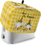 Toaster Cover 2 Slice, Bee Honey Gnomes Daisy Flower on Yellow White Buffalo Plaid Bread Maker Cover Toaster Dust Cover with Pockets, Dust-Proof C...