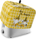 Toaster Cover 2 Slice, Bee Honey Gnomes Daisy Flower on Yellow White Buffalo Plaid Bread Maker Cover Toaster Dust Cover with Pockets, Dust-Proof C...