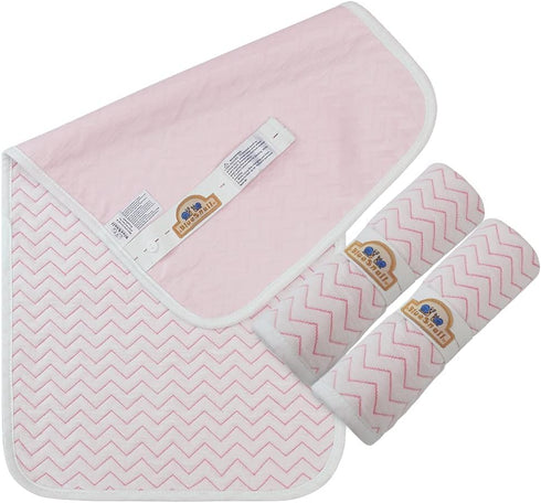 BlueSnail Ultra Soft and Absorbt Quilted fiber Waterproof Changing Pad Liner 3pk (pink)...