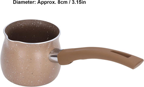 Butter Pot, Saucepans Aluminum Alloy Cooking Pot for Coffee Butter Chocolate Nonstick Milk Pan 8cm Dia Single Handle(brown)...