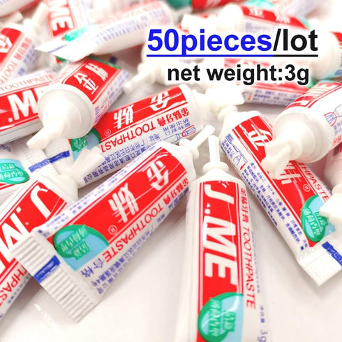Jm Travel 0.1ounce Pocket Toothpaste for Hotel Outdoor Activities Camping Personal Teeth Care Agent Pack of 50...