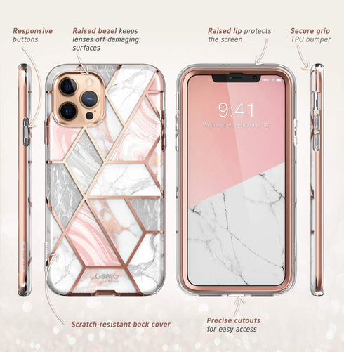 i-Blason Cosmo Series Case for iPhone 12 Pro Max 6.7 inch (2020 Release), Slim Full-Body Stylish Protective Case with Built-in Screen Protector (M...