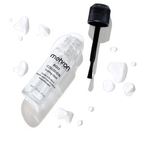 Mehron Makeup Rigid Collodion with Brush | Scarring Liquid | Liquid Scar Makeup | SFX Scar for Film .125 oz (4ml)...