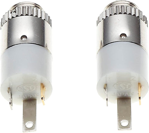 2.5mm Jack Socket, Stereo, Chassis - Panel Plating Mount Solder Connector with 2 Terminals and Locking Nut, for Headphones Audio - Pack of 2...