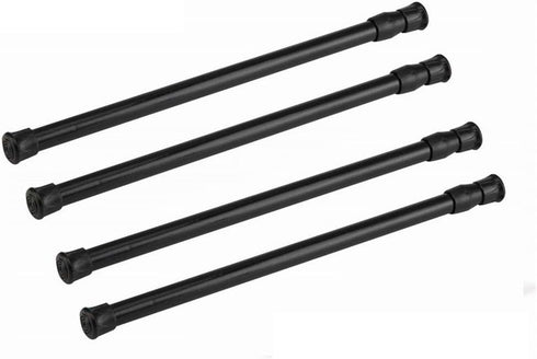 Tension Rods, 4 Pack Adjustable Spring Steel Cupboard Bars Tension Curtain Rod Shower Rod 15.7-28 Inches (Black)...