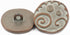 Bezelry 12 Pieces Swirl and Circles Metal Shank Buttons. 20mm (3/4 inch) (Copper White Patina)...