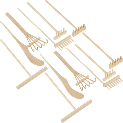 12 PCS Mini Zen Garden Rakes, Professional Bamboo Sand Zen Garden Rake Tools Elegant Zen Garden Accessories Kit for Garden Decoration, Gift Giving...