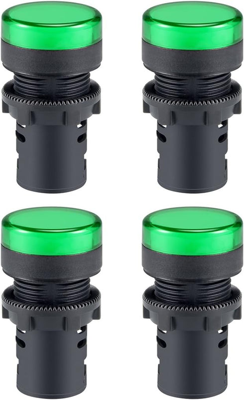 uxcell 4Pcs Green Indicator Light AC/DC 110V, 22mm Panel Mount, for Electrical Control Panel, HVAC, DIY Projects...