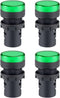 uxcell 4Pcs Green Indicator Light AC/DC 110V, 22mm Panel Mount, for Electrical Control Panel, HVAC, DIY Projects...