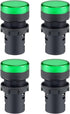 uxcell 4Pcs Green Indicator Light AC/DC 110V, 22mm Panel Mount, for Electrical Control Panel, HVAC, DIY Projects...