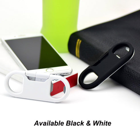iPhone Charge Lightning Cable + Keychain + Bottle Opener + Aluminum Carabiner,Portable Multifunction Keychain Bottle Opener USB Charging Cord Shor...