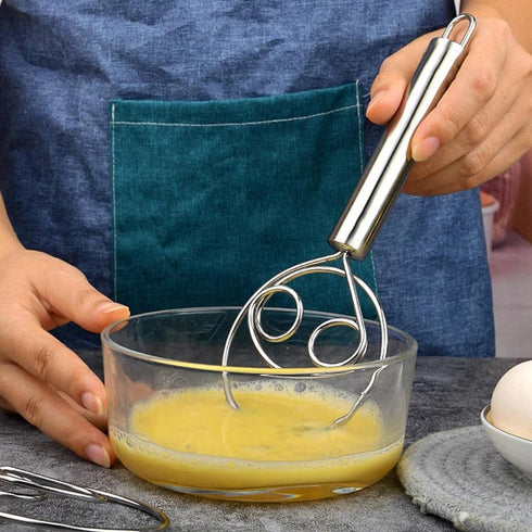 Danish Dough Whisk Stainless Steel Dutch Style Bread Dough Whisk Hand Egg Mixer Bread Whisk Original Dutch Style Whisk Bread Dough Mixer Stick Bak...