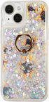 Glitter Case with Ring Holder Compatible with iPhone 15 Glitter Case Clear Ring Holder Kickstand Soft TPU Bling Girly Women Cute Liquid Holiday Ca...