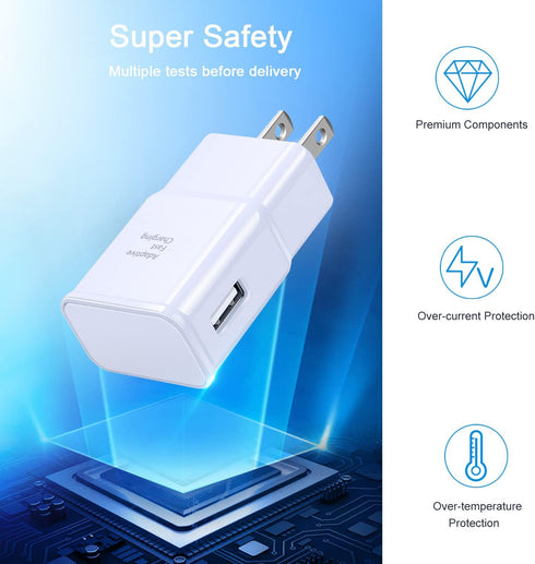 Adaptive Fast Charger, Qihop 3-Pack USB Wall Charger Fast Charging Block Travel Adapters Compatible for Samsung S21 S20 S10e S9 S8 Plus, Note 8 9 ...