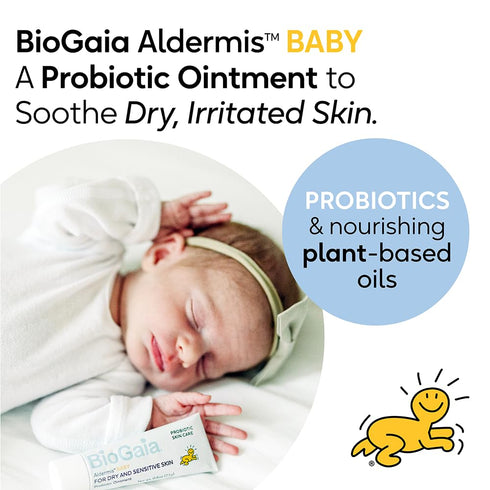 BioGaia Aldermis Baby Probiotic Ointment, Soothes Dry & Irritated Skin, Microbiome-Friendly With Plant-Based Oils, For Babies & Toddlers, 0.8oz....
