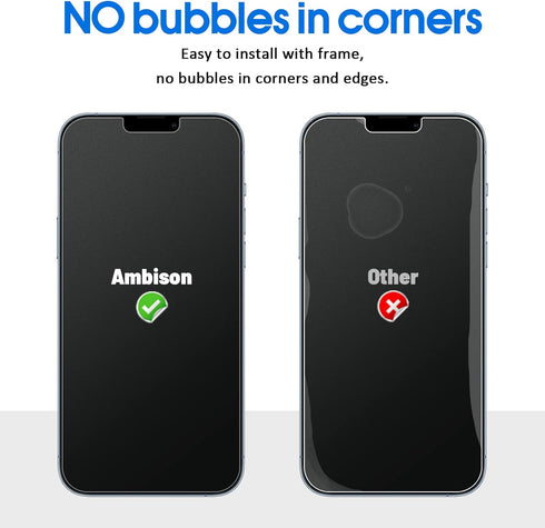 Ambison [2 Pack Matte Glass Screen Protector Designed for iPhone 14 2022/iPhone 13/13 Pro, Install Frame/Bubble Free/Anti-Glare&Fingerprint, 9H Te...