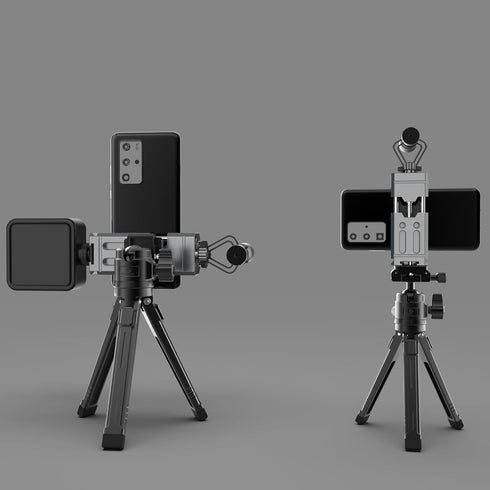 Aluminum Phone Mount for Tripod, Adjustable Phone Tripod Mount with Cold Shoe & Arca Swiss Quick Release Plate,Universal Adjustable Clamp Suitable...