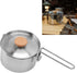 Camping Tea Pot, 1L Resistance Stainless Steel Multifunction Outdoor Kettle with Lid and Removable Handle for Hiking...