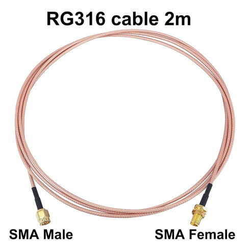 SMA Antenna Extension Cable SMA Male to SMA Female Bulkhead Mount RF Connector RG316 Cable 2M 6.5Ft for Handheld Ham Radio 4G LTE Router Gateway C...