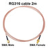 SMA Antenna Extension Cable SMA Male to SMA Female Bulkhead Mount RF Connector RG316 Cable 2M 6.5Ft for Handheld Ham Radio 4G LTE Router Gateway C...