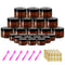 4oz Plastic Jars with Lids 4 oz Amber Plastic Containers with Lids + 20g Sample Containers (Set of 24) Airtight Container for Lip Scrub, Body Butt...