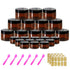 4oz Plastic Jars with Lids 4 oz Amber Plastic Containers with Lids + 20g Sample Containers (Set of 24) Airtight Container for Lip Scrub, Body Butt...