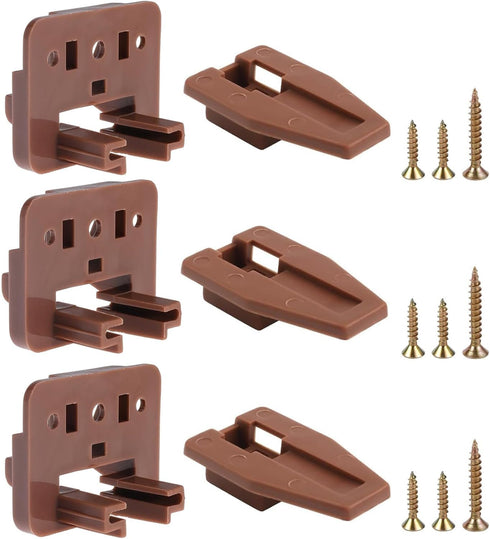 Drawer Slides and Guides, 3Pack Plastic Drawer Replacement Part for Center Mount Drawer Slides Track Guide Glide for Dressers Bottom Mount and Ken...