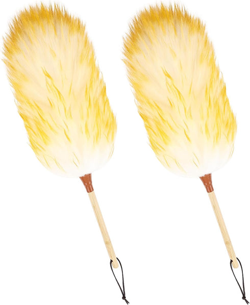 Lambs Wool Duster 20 Inch Handheld Wooden Wool Duster for Cleaning Window Blinds Computer Furniture (2PCS)...