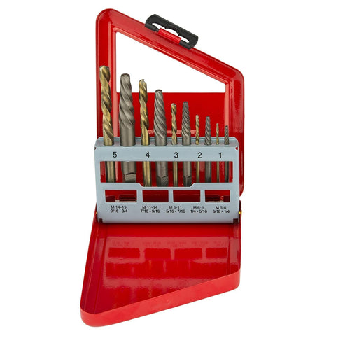 NEIKO 01925A Screw-Extractor And Left-Hand Drill-Bit Set, HSS M2 Steel Drill Bits, Alloy Spiral Flutes, Reverse Drill-Bit And Bolt Extractor, Easi...